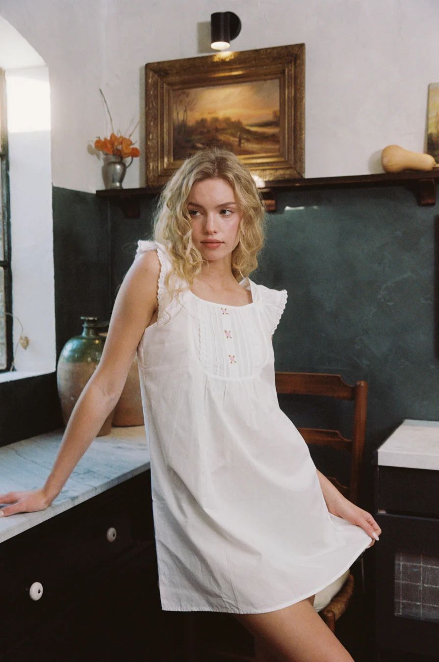 Glenna Cotton Trim Mini Dress
